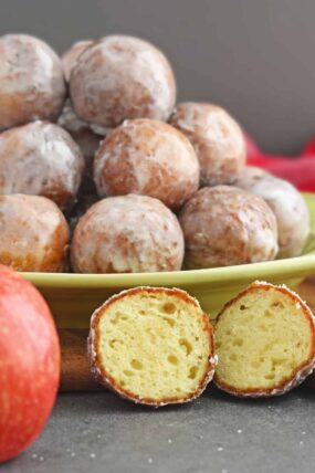 Mashed Potatoes Doughnut Holes: tender and slightly sweet on the inside and crispy on the outside with the delicious icing coating. | olgainthekitchen.com