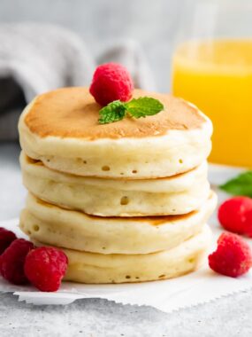 The best buttermilk pancake recipe you will ever taste! They are perfectly light and fluffy every time – thanks to a simple list of pantry ingredients. If you are looking for a new favorite breakfast, these fluffy buttermilk pancakes are a must-try. They are very easy to make and so satisfying.