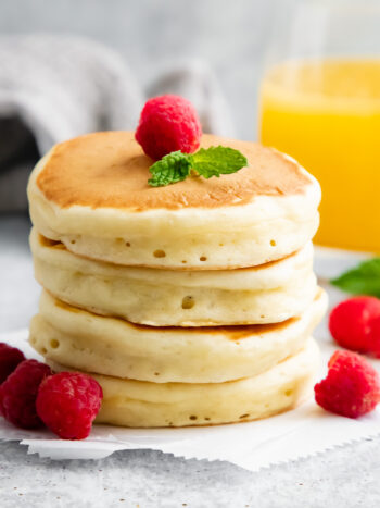 The best buttermilk pancake recipe you will ever taste! They are perfectly light and fluffy every time – thanks to a simple list of pantry ingredients. If you are looking for a new favorite breakfast, these fluffy buttermilk pancakes are a must-try. They are very easy to make and so satisfying.