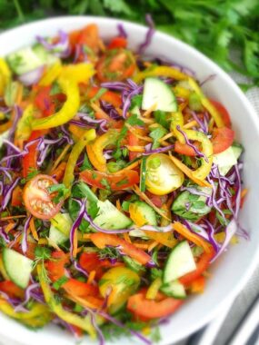 All-Veggie Salad: healthy, colorful, full of flavor and vitamins. All your favorite vegetables in one bowl. | olgainthekitchen.com
