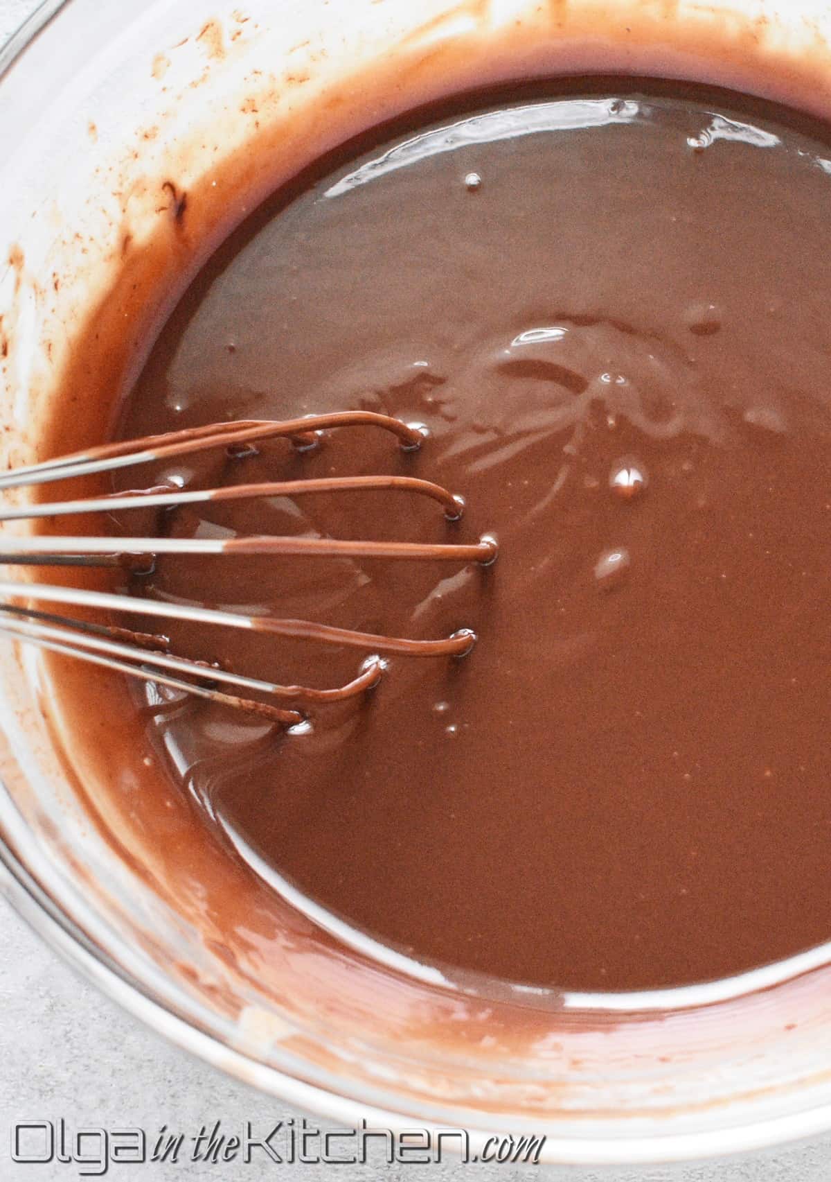 Chocolate Cherry Bundt Cake: moist, filled with Ukrainian buttercream and cherries, topped with chocolate ganache for extra flavor. #cake #chocolatecake #chocolate #bundtcake #drunkencherry #olgainthekitchen #dessert