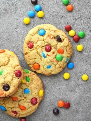 BEST M&M Cookies: chewy and soft on the inside, crispy edges and loaded with m&ms. These taste like true homemade cookies! olgainthekitchen.com