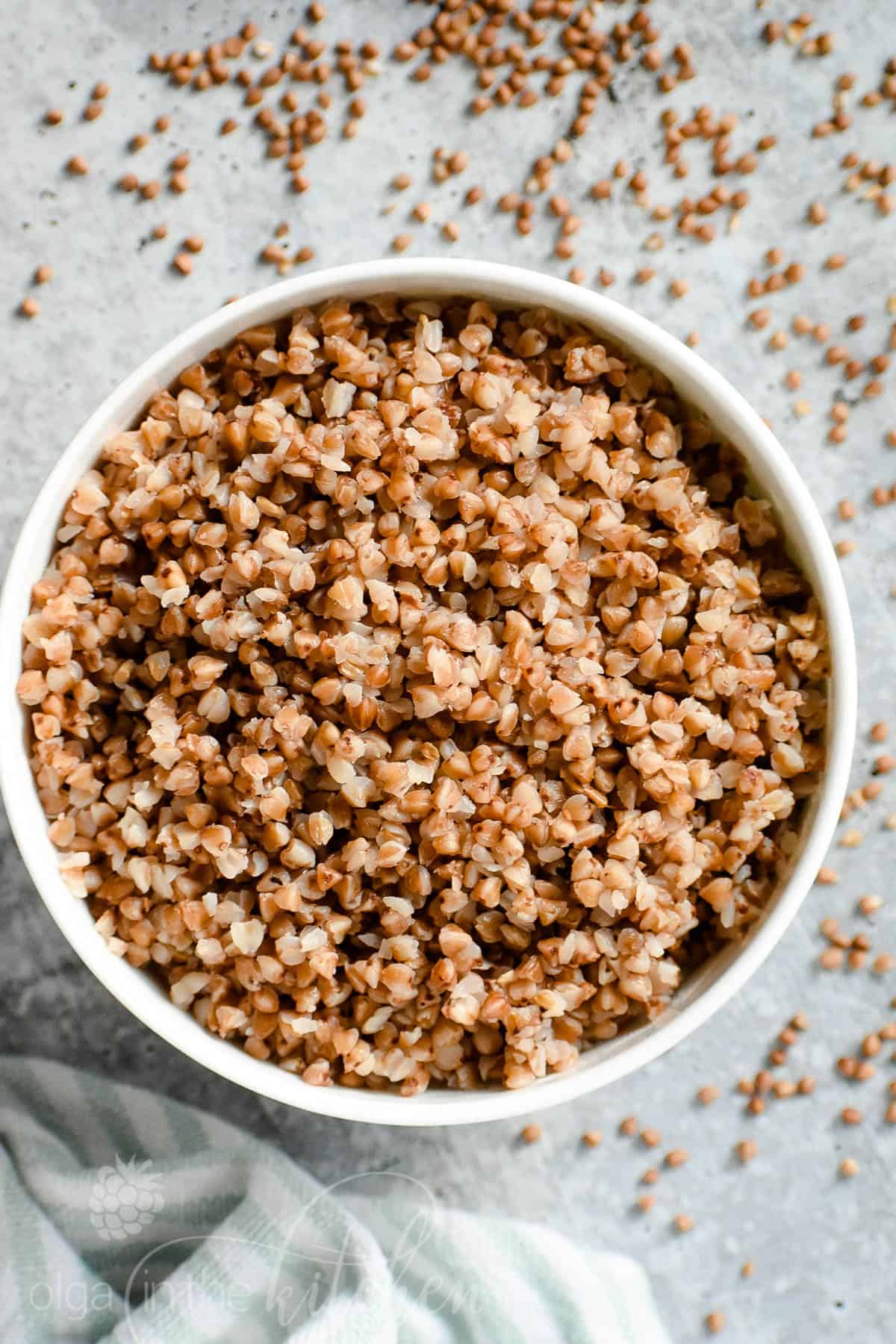 Buckwheat is a healthy, gluten-free seed with a nutty, toasty flavor and soft texture. It's so easy to prepare and inexpensive. Learn How to Cook Buckwheat kasha perfectly every time! #buckwheat #olgainthekitchen #howto #sidedish #healthy #lowcarb