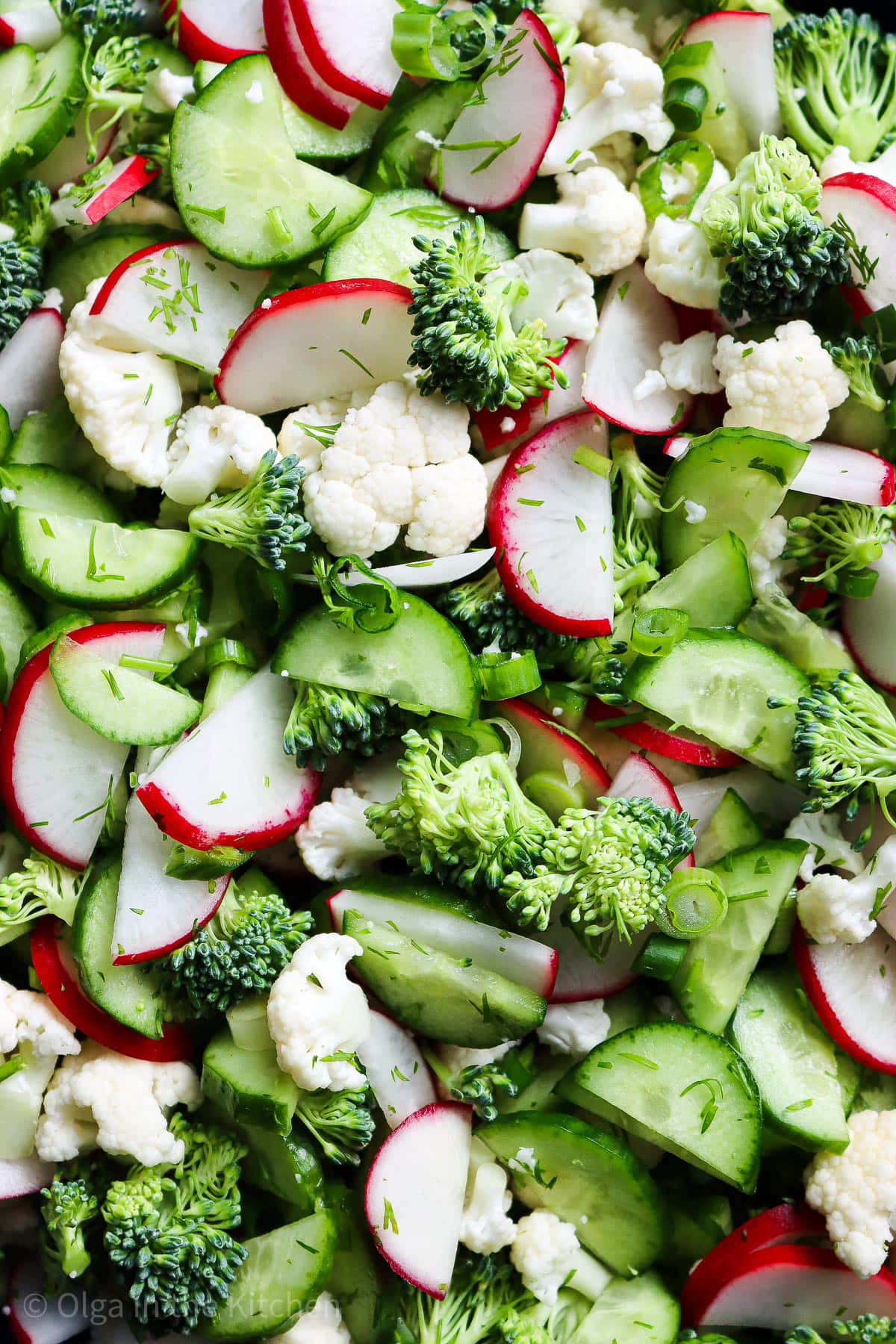 Serving Broccoli Cauliflower Salad