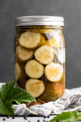 Homemade sweet and spicy pickles recipe comes with plenty of flavor from ketchup, garlic, tabasco and fresh herbs from your garden. They are perfect for snacking or as a side dish to just about any meal and offer garden-fresh flavor.